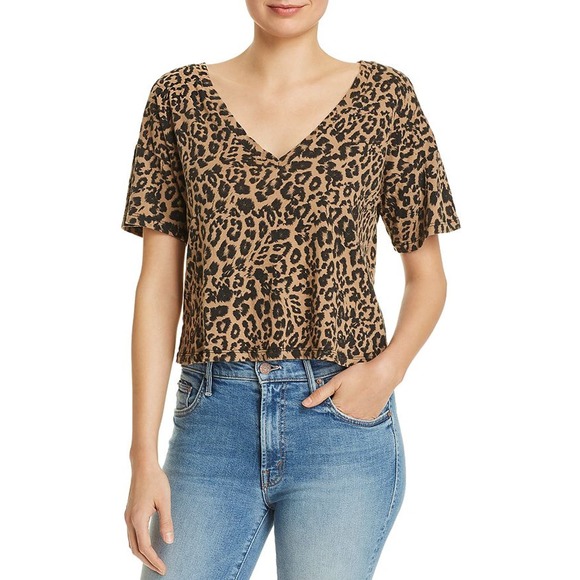 LnA Animal Print V-Neck Tee (S) - Picture 8 of 9